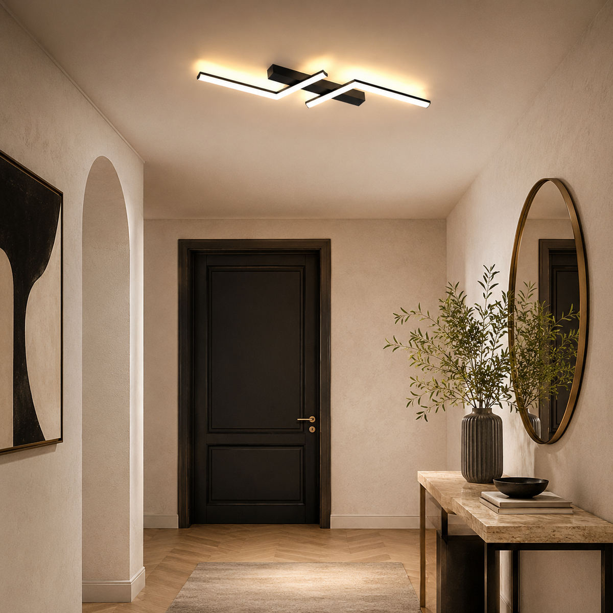 Plafonnier LED linéaire noir Varo