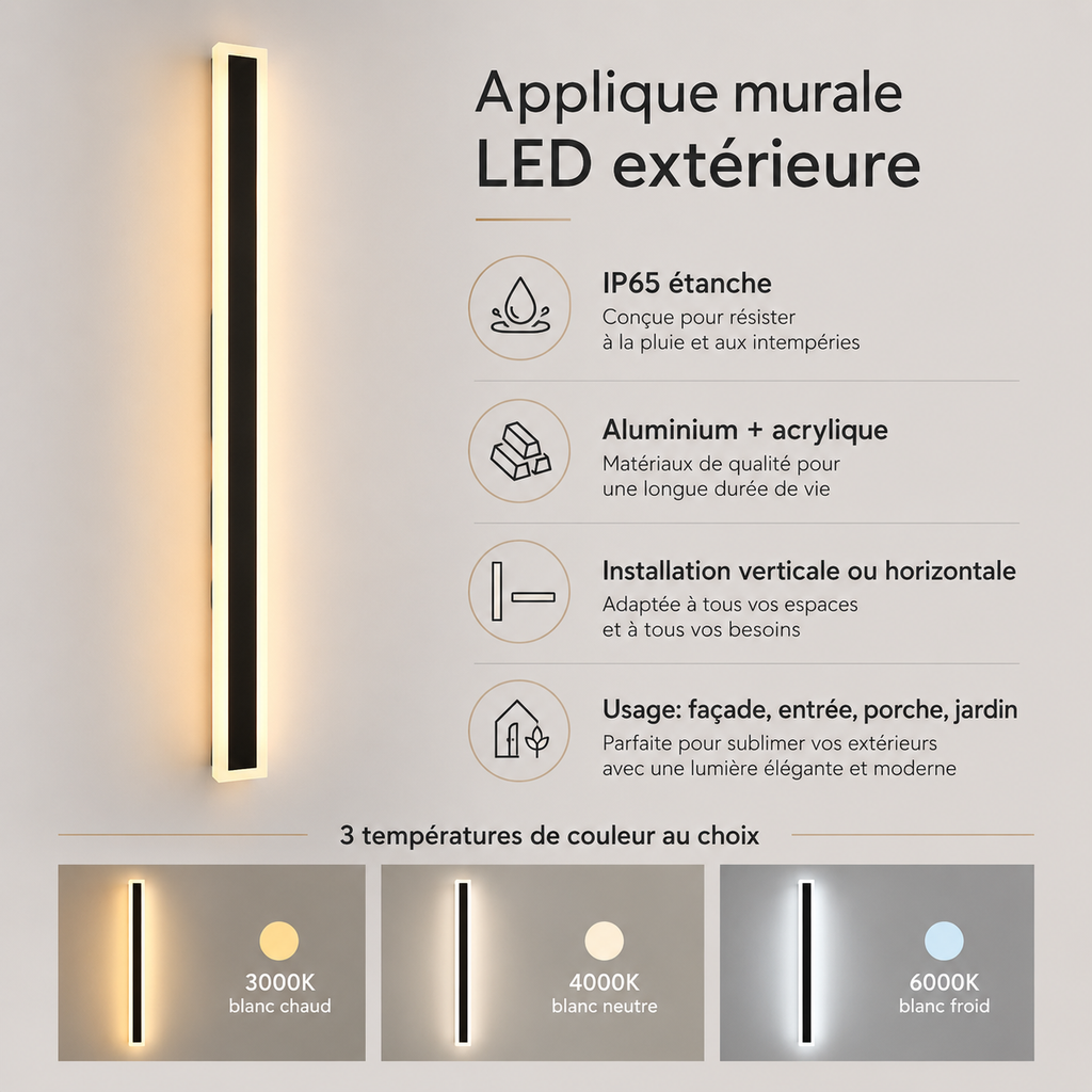 Applique murale extérieure LED Linea