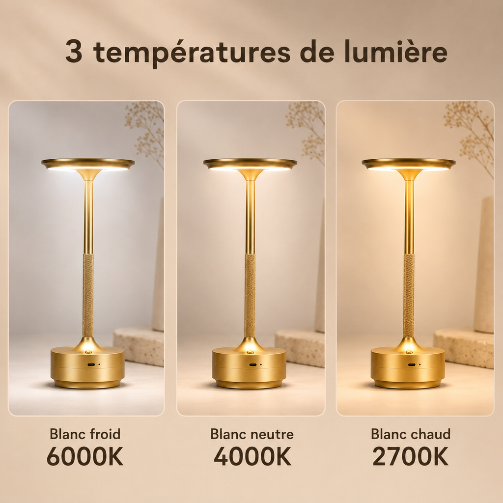 Lampe à poser tactile rechargeable Élia