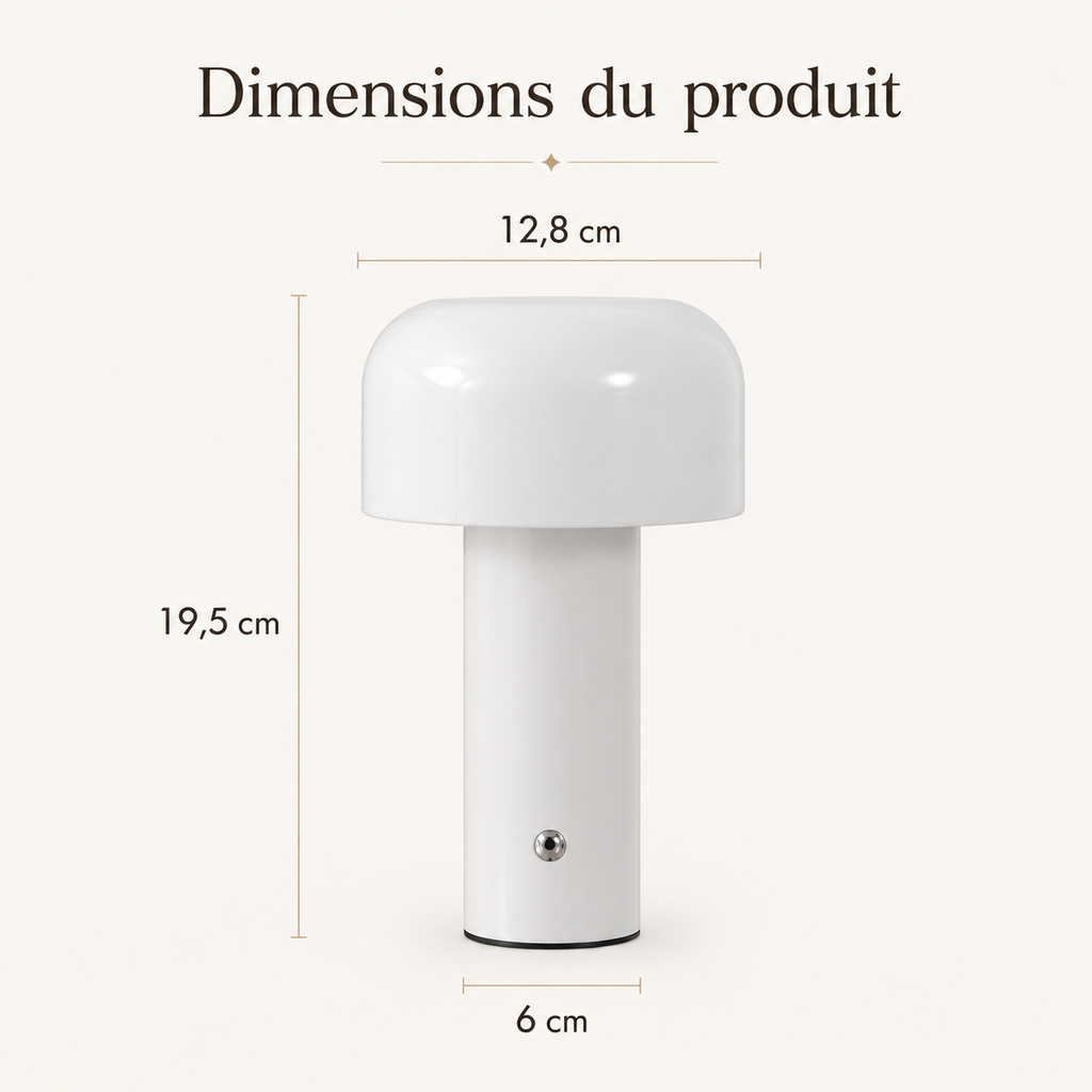 Lampe à poser champignon rechargeable Milo