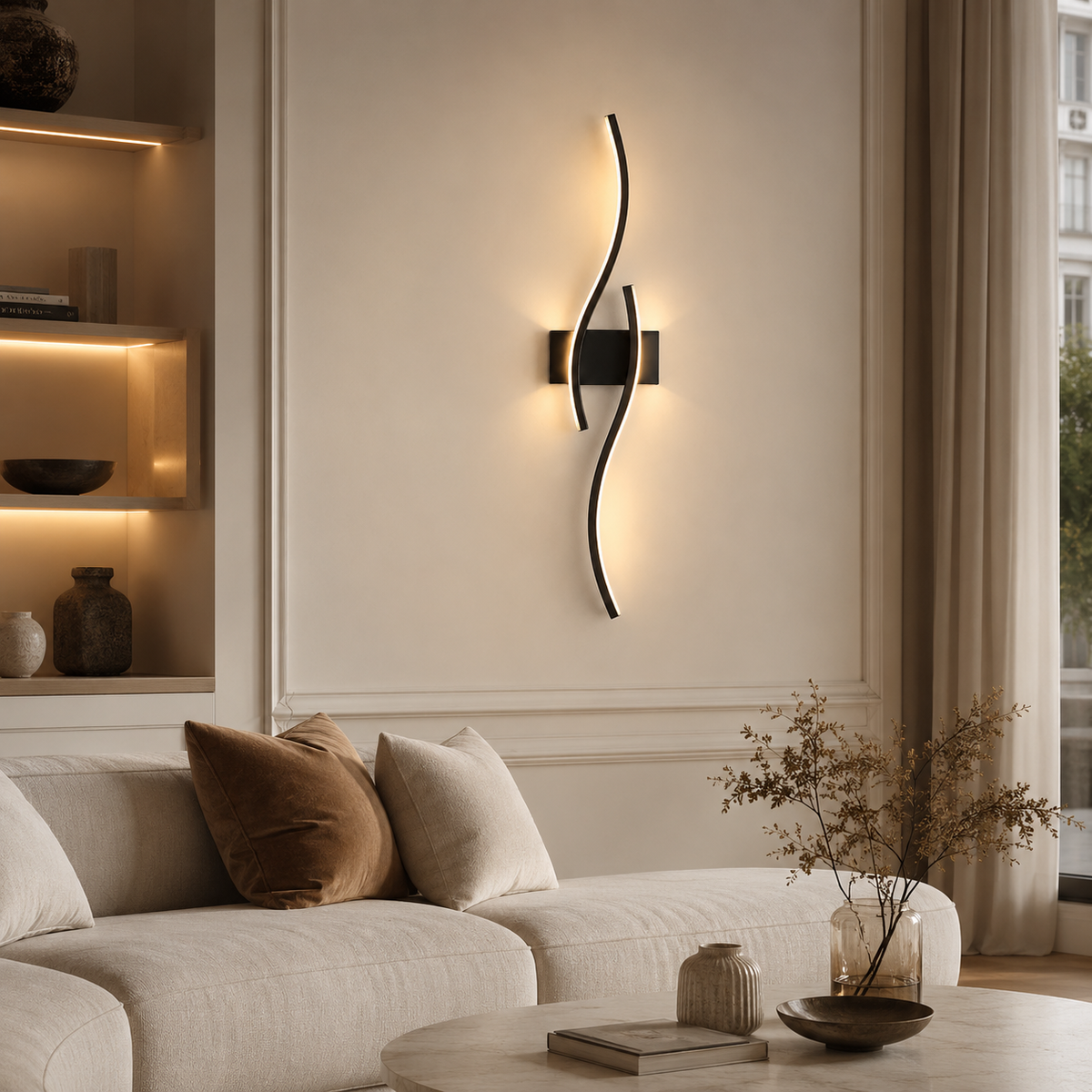 Applique murale LED noire Calia