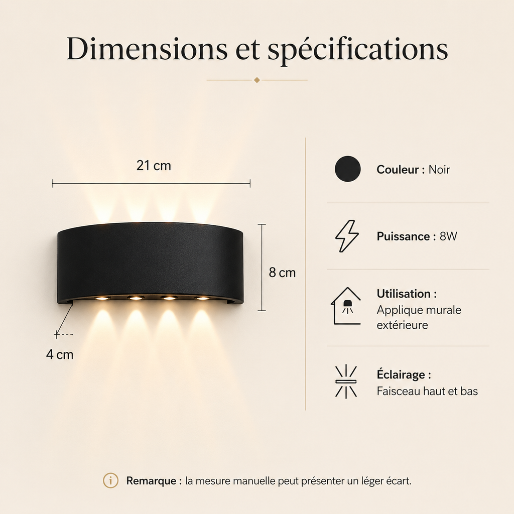 Applique murale LED extérieure Skar