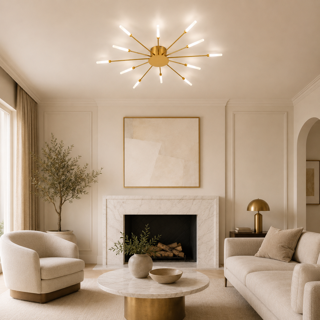 Plafonnier LED étoile dorée Astra