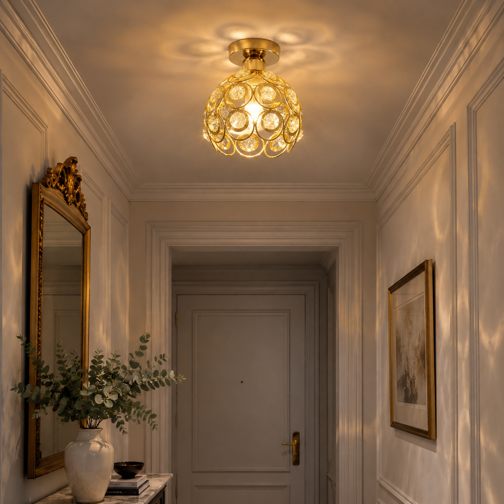 Plafonnier cristal vintage Élia