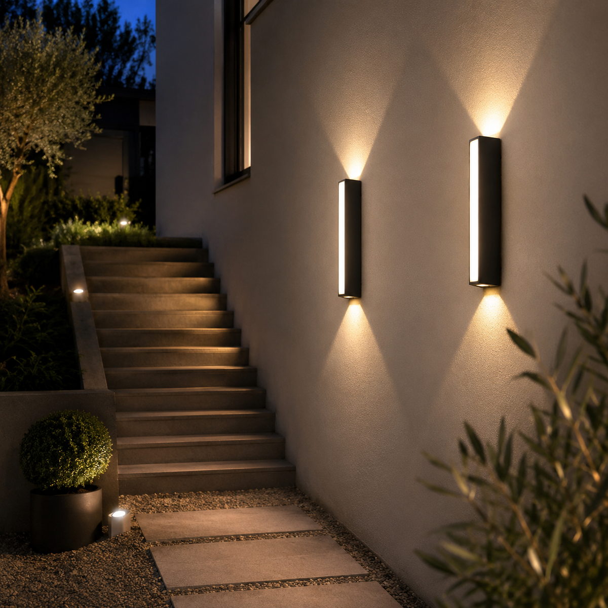 Applique murale extérieure LED Halo Noir