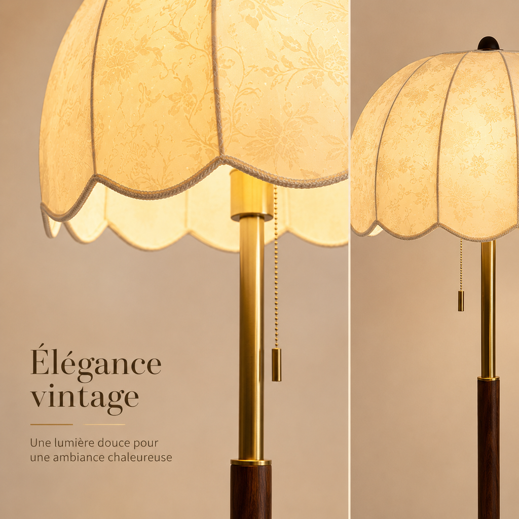 Lampadaire vintage tissu Léonie