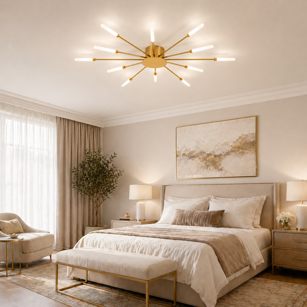 Plafonnier LED étoile dorée Astra
