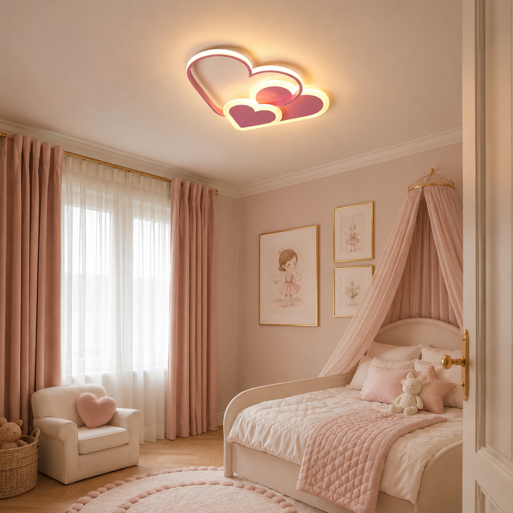 Plafonnier LED cœur rose Amélia