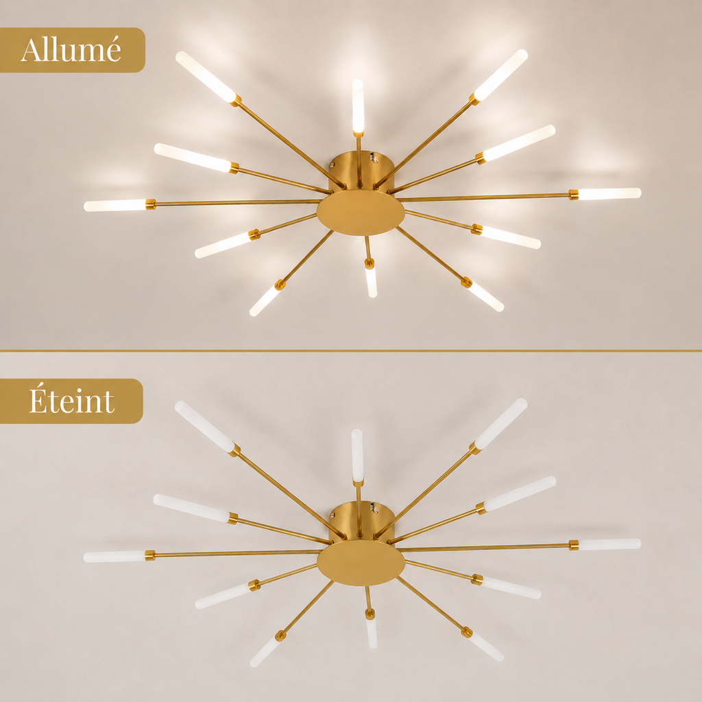 Plafonnier LED étoile dorée Astra
