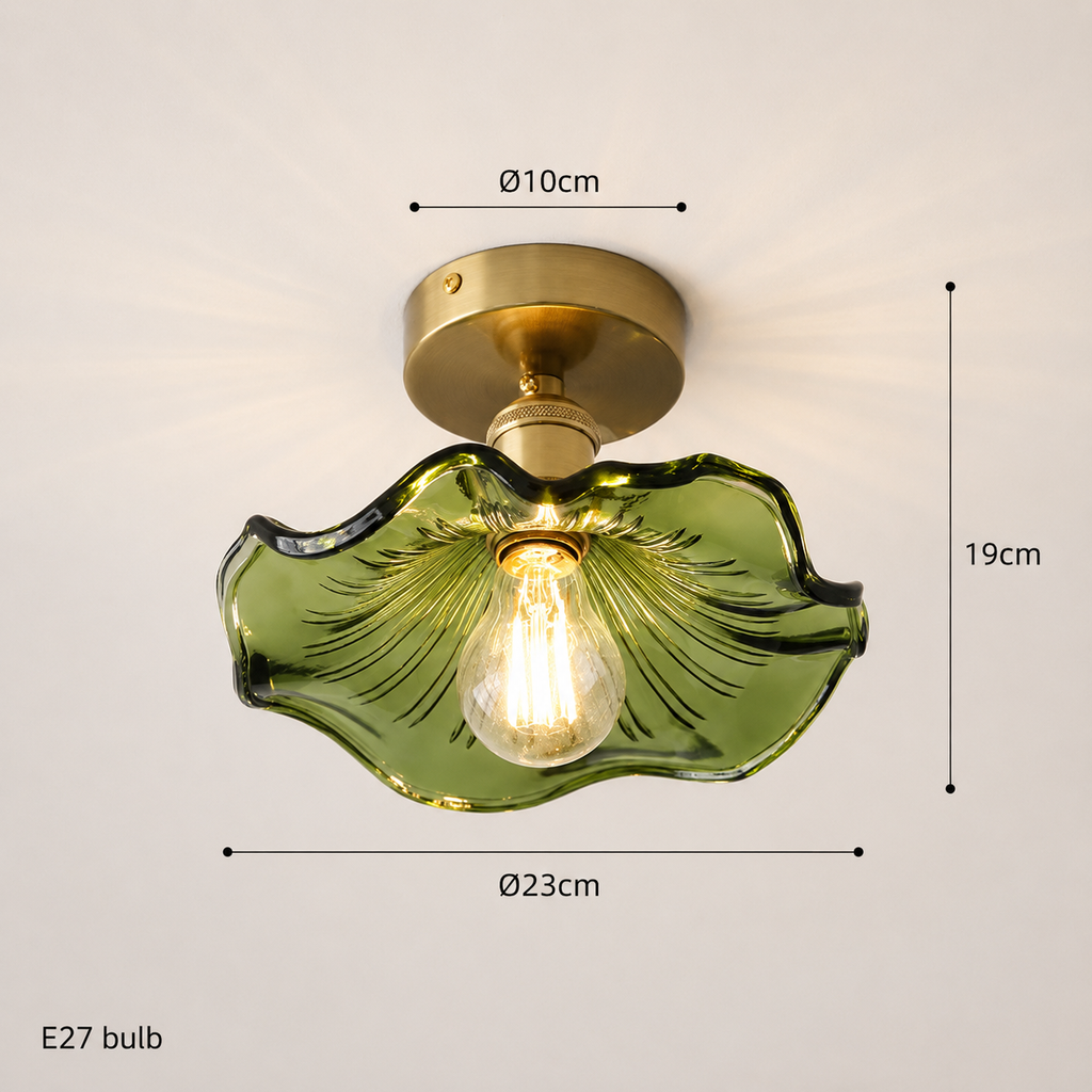 Plafonnier fleur en verre Lotus