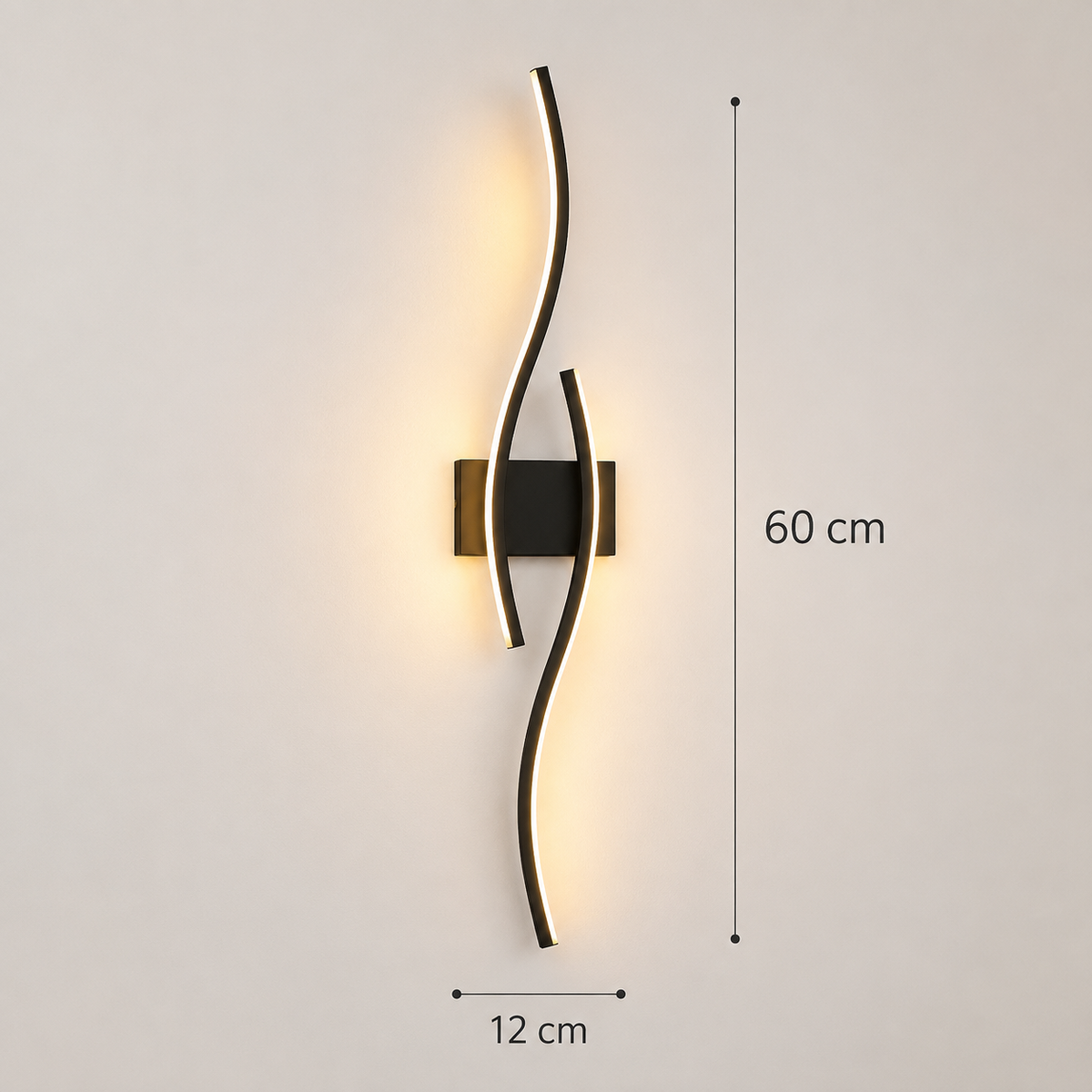Applique murale LED noire Calia