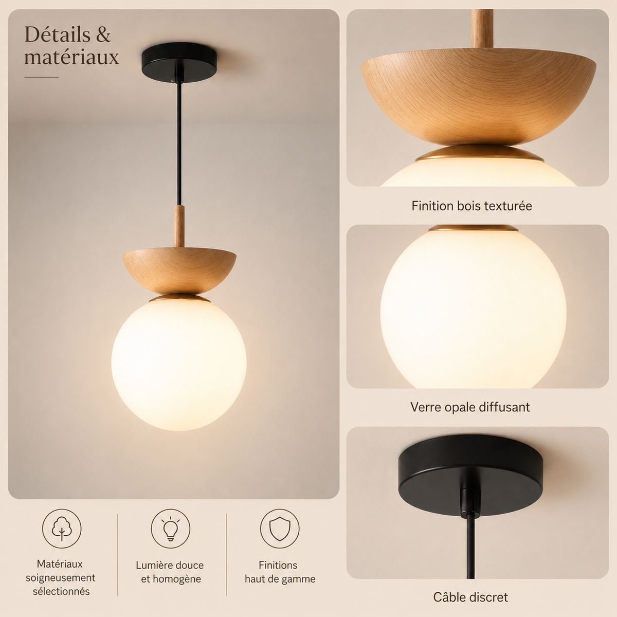 Suspension boule japonaise Nami