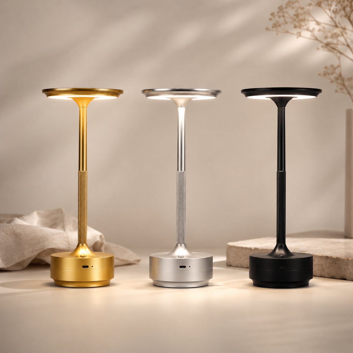 Lampe à poser tactile rechargeable Élia