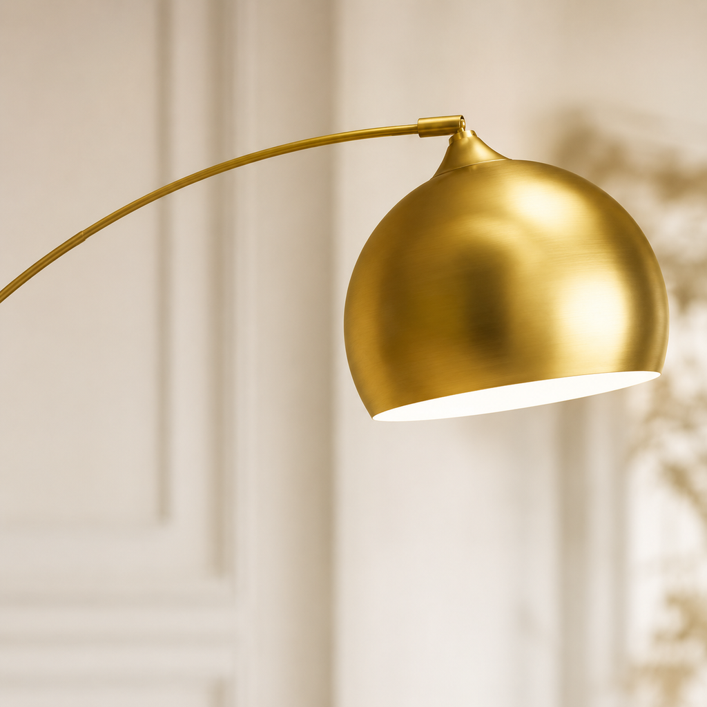 Lampadaire arc doré pour salon Livia