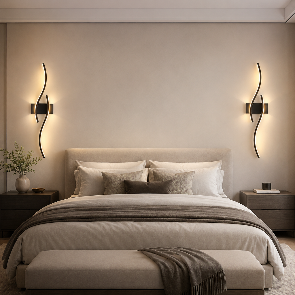 Applique murale LED noire Calia