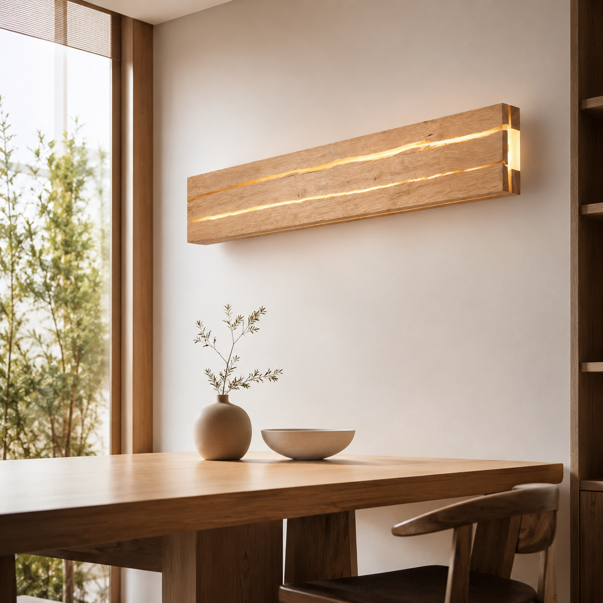 Applique murale LED bois naturel Noma
