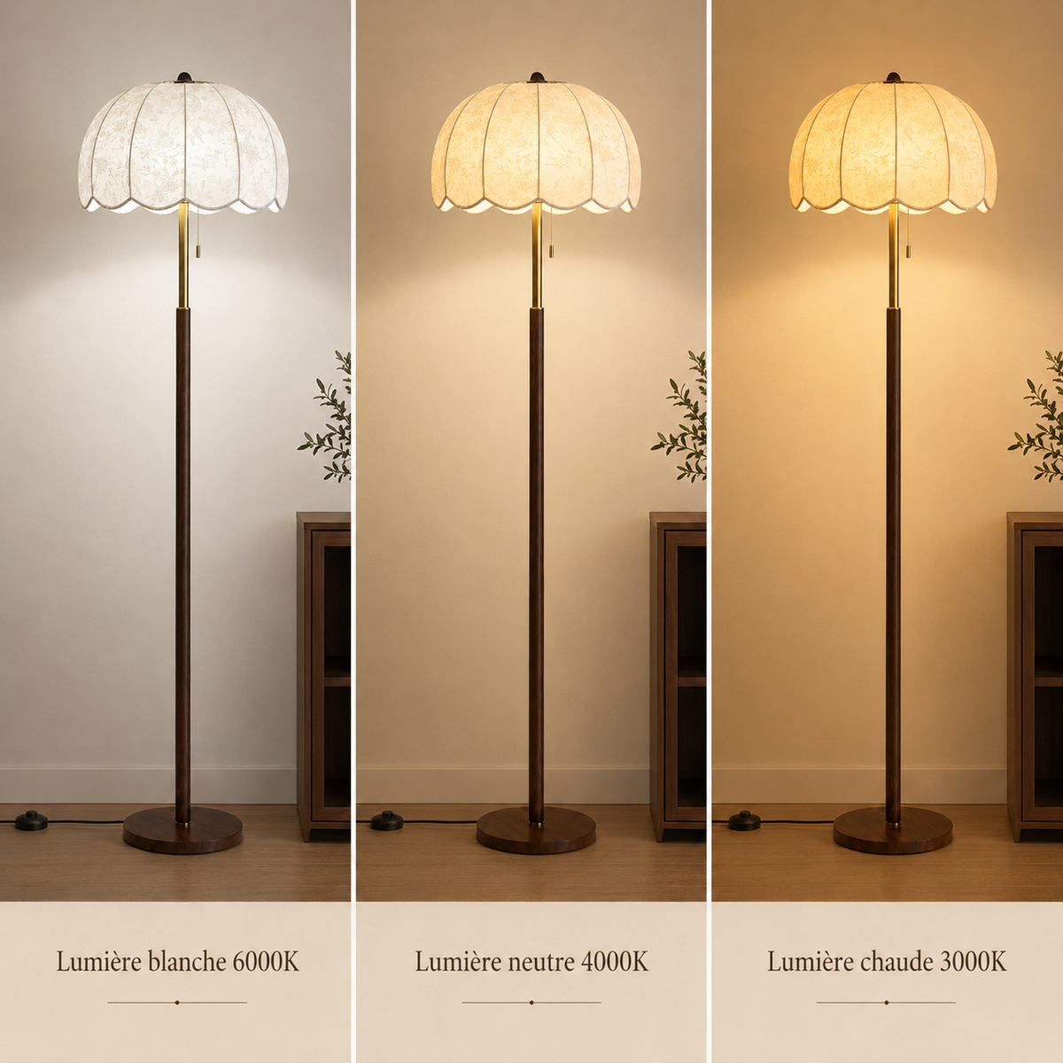 Lampadaire vintage tissu Léonie