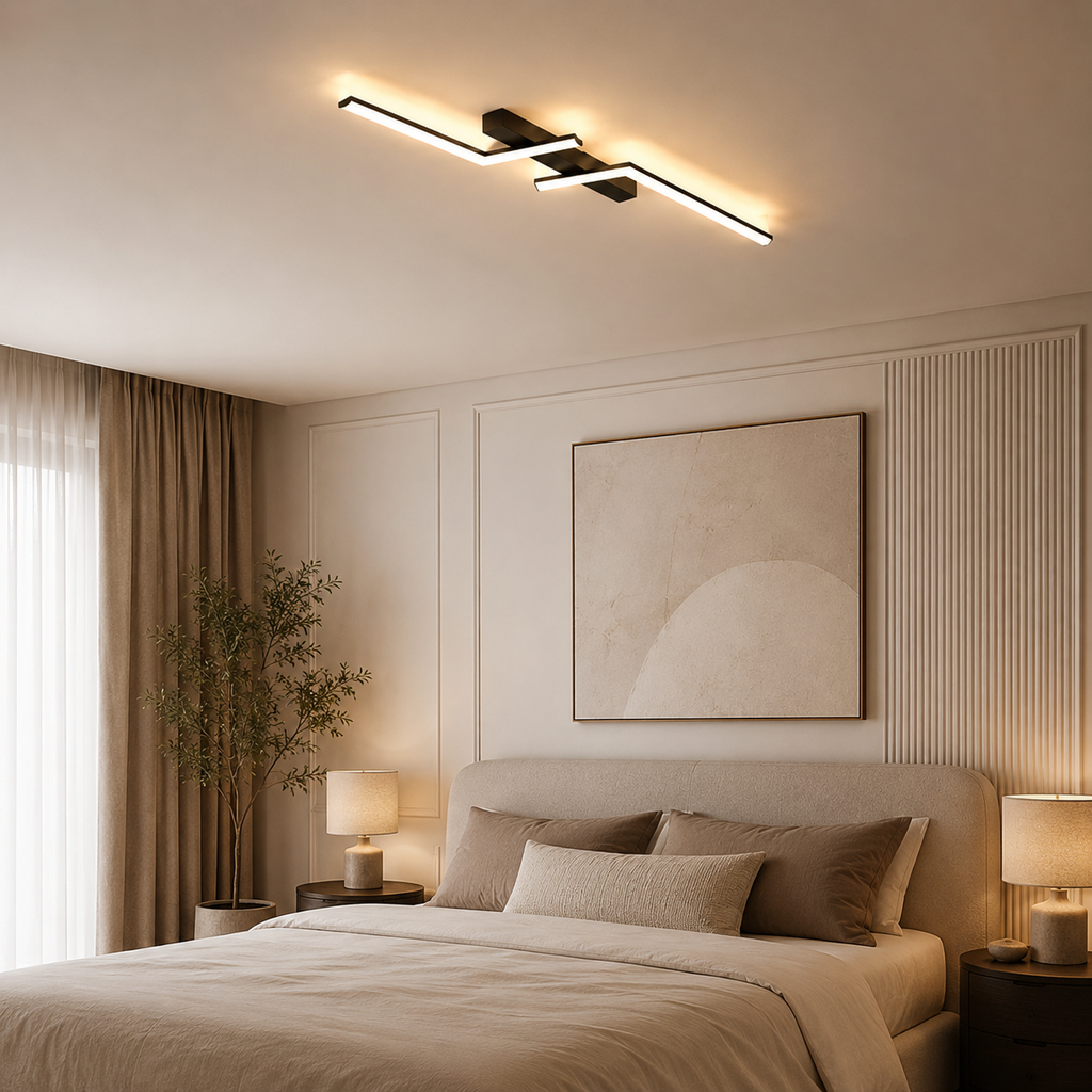 Plafonnier LED linéaire noir Varo