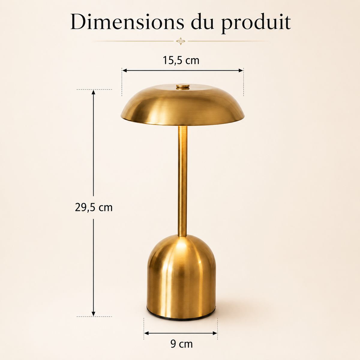 Lampe à poser rechargeable tactile Malia
