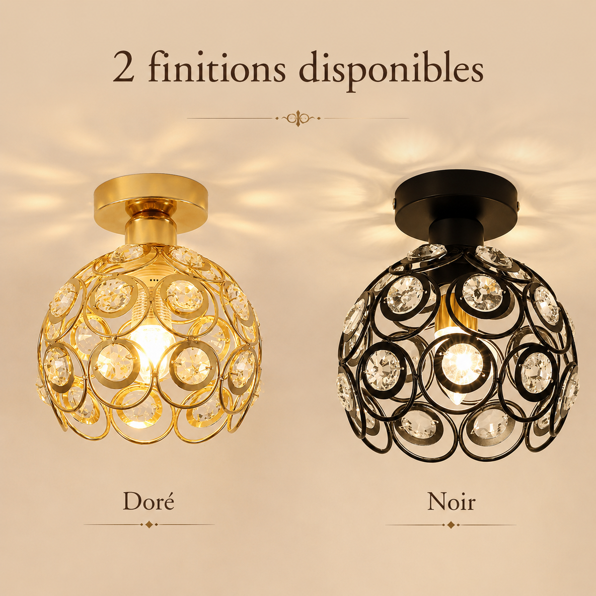 Plafonnier cristal vintage Élia