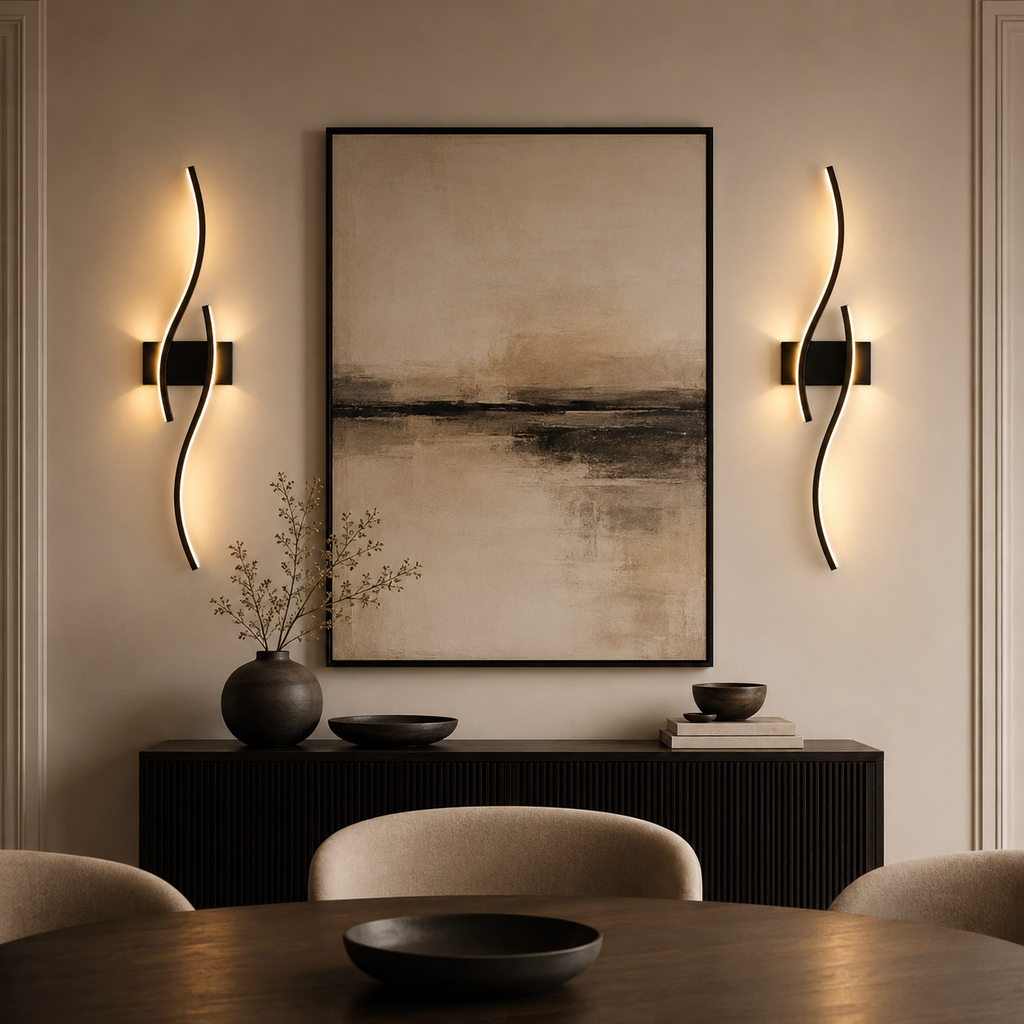 Applique murale LED noire Calia