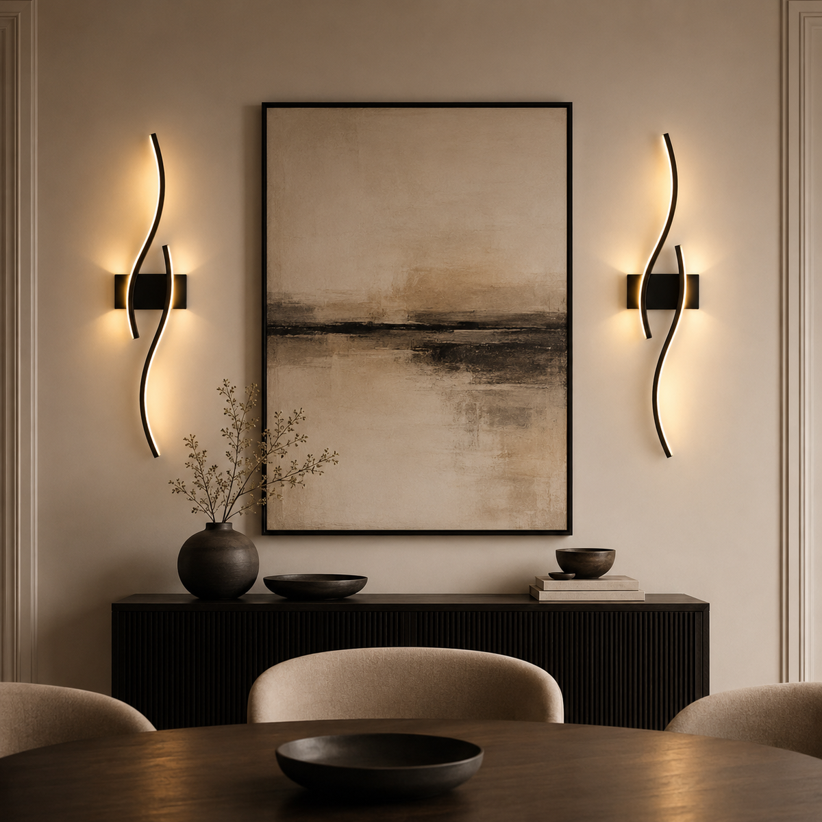 Applique murale LED noire Calia