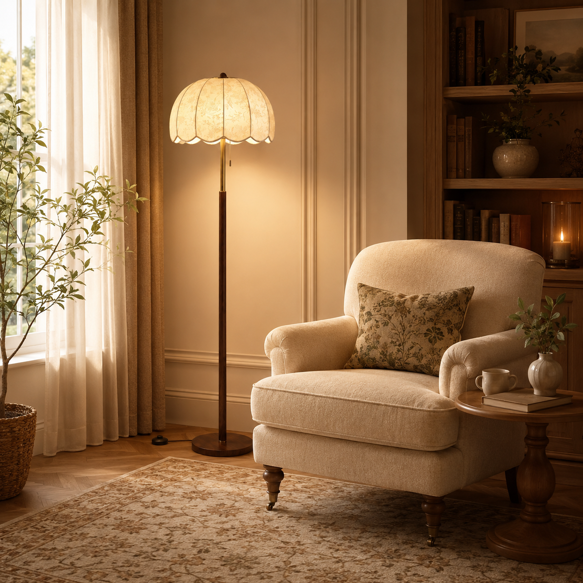 Lampadaire vintage tissu Léonie