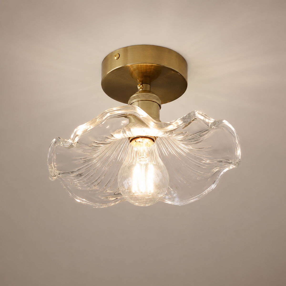 Plafonnier fleur en verre Lotus