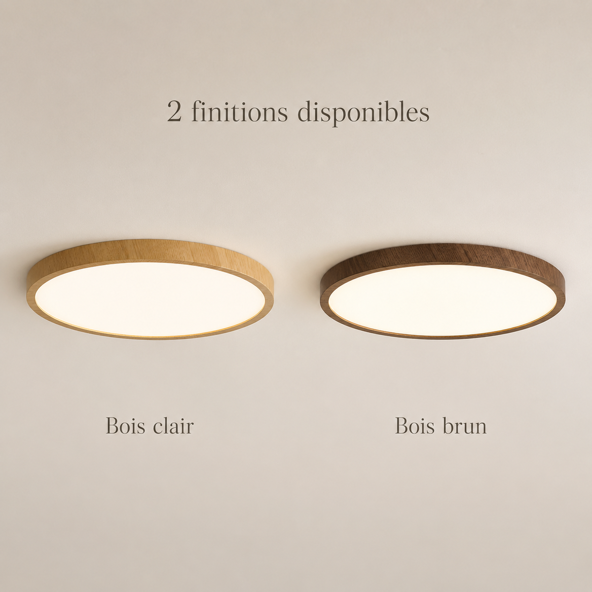 Plafonnier LED bois ultrafin Noma