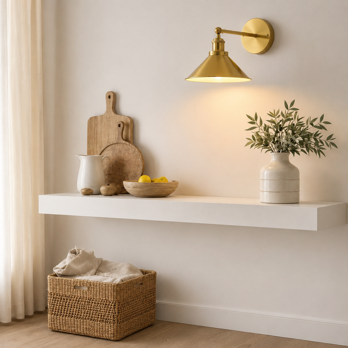 Applique murale laiton vintage Viggo
