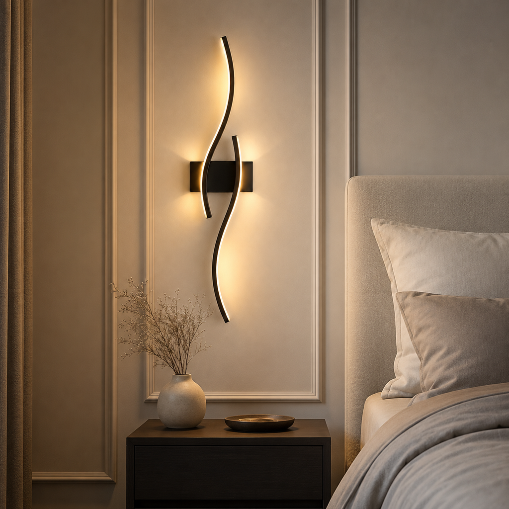 Applique murale LED noire Calia
