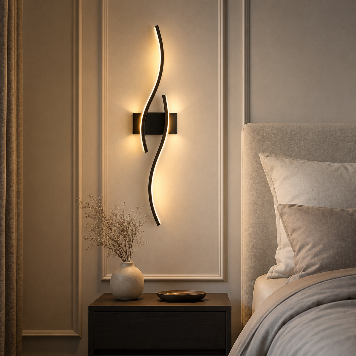 Applique murale LED noire Calia