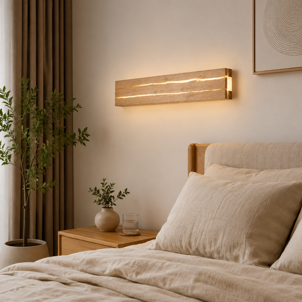Applique murale LED bois naturel Noma