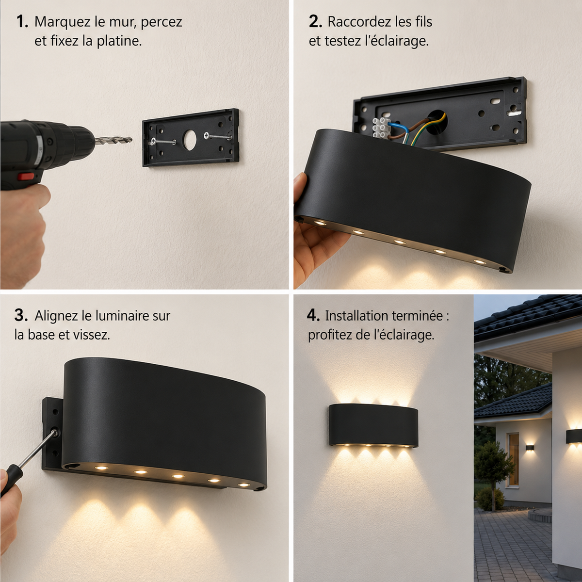 Applique murale LED extérieure Skar