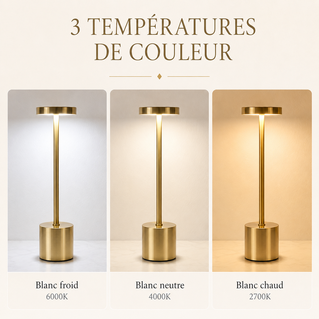 Lampe à poser tactile rechargeable Liora