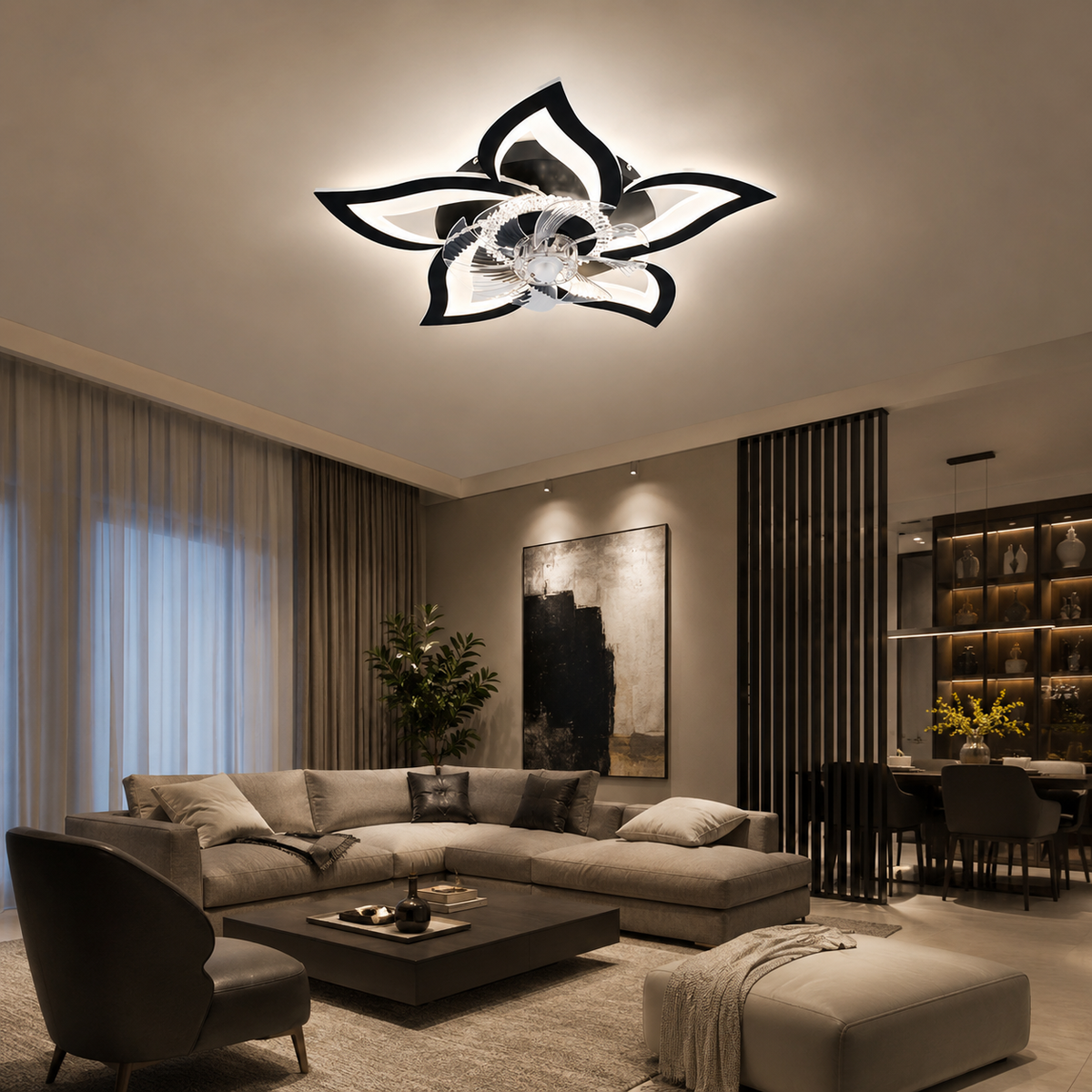 Ventilateur plafonnier LED Fleur