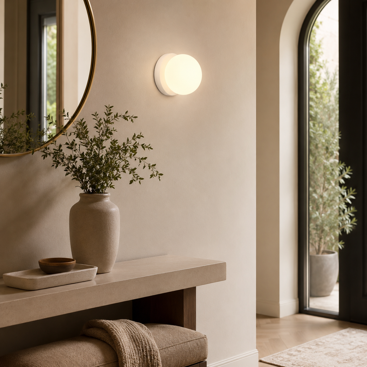 Applique murale LED ronde Opale
