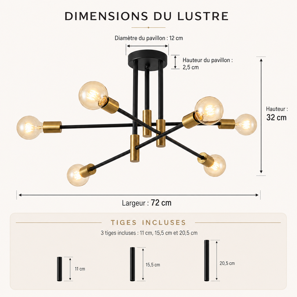 Plafonnier Sputnik 6 lumières Aris
