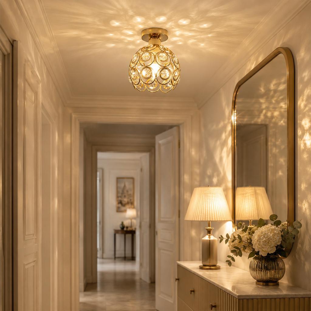 Plafonnier cristal vintage Élia