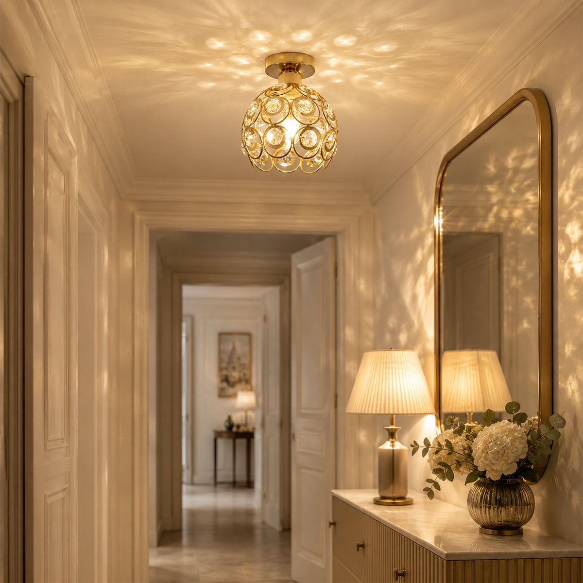 Plafonnier cristal vintage Élia