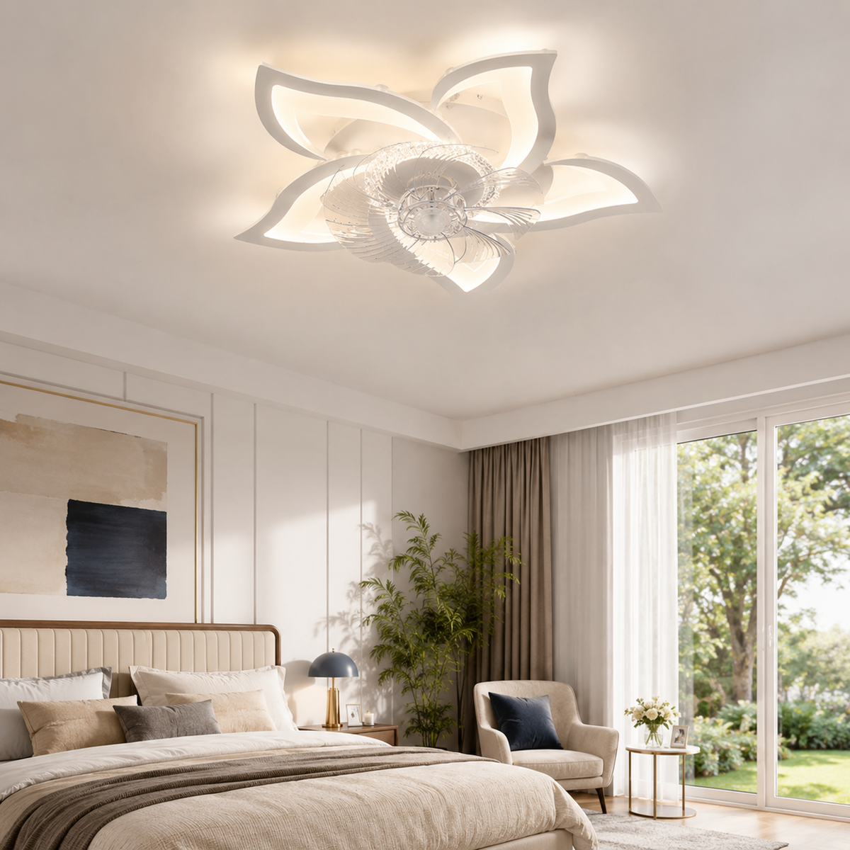 Ventilateur plafonnier LED Fleur