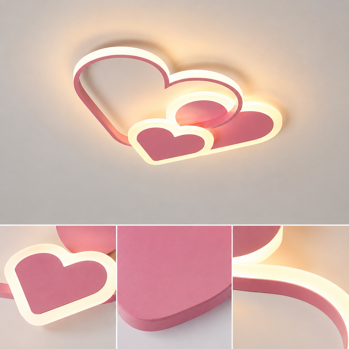Plafonnier LED cœur rose Amélia